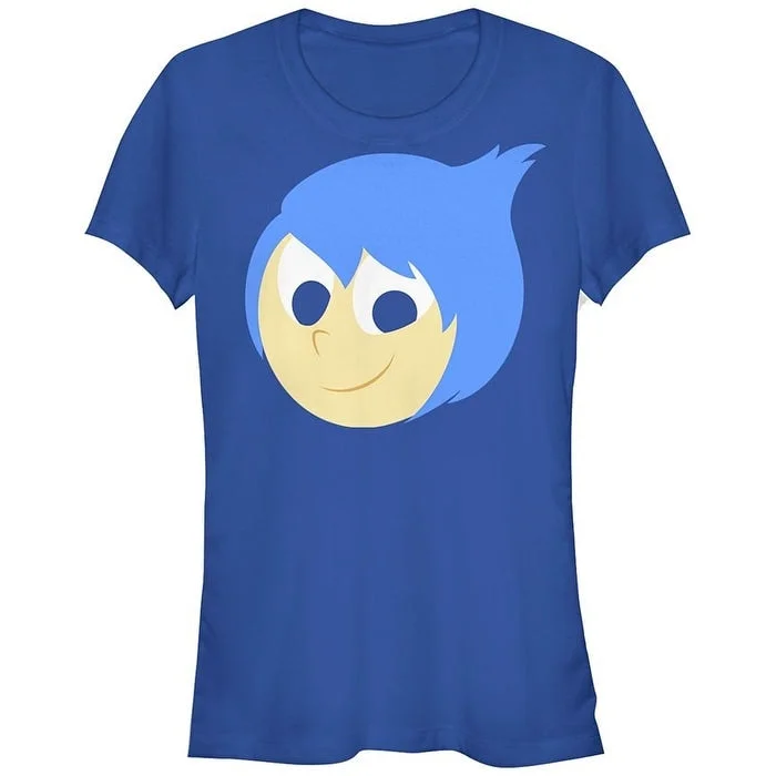 Fifth Sun Junior's Inside Out Joy Face Halloween Graphic Tee Blue Size X-Large